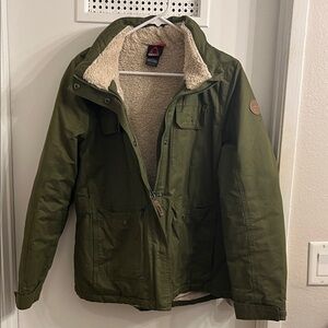 Gerry Olive Green Military Jacket with Sherpa Lining